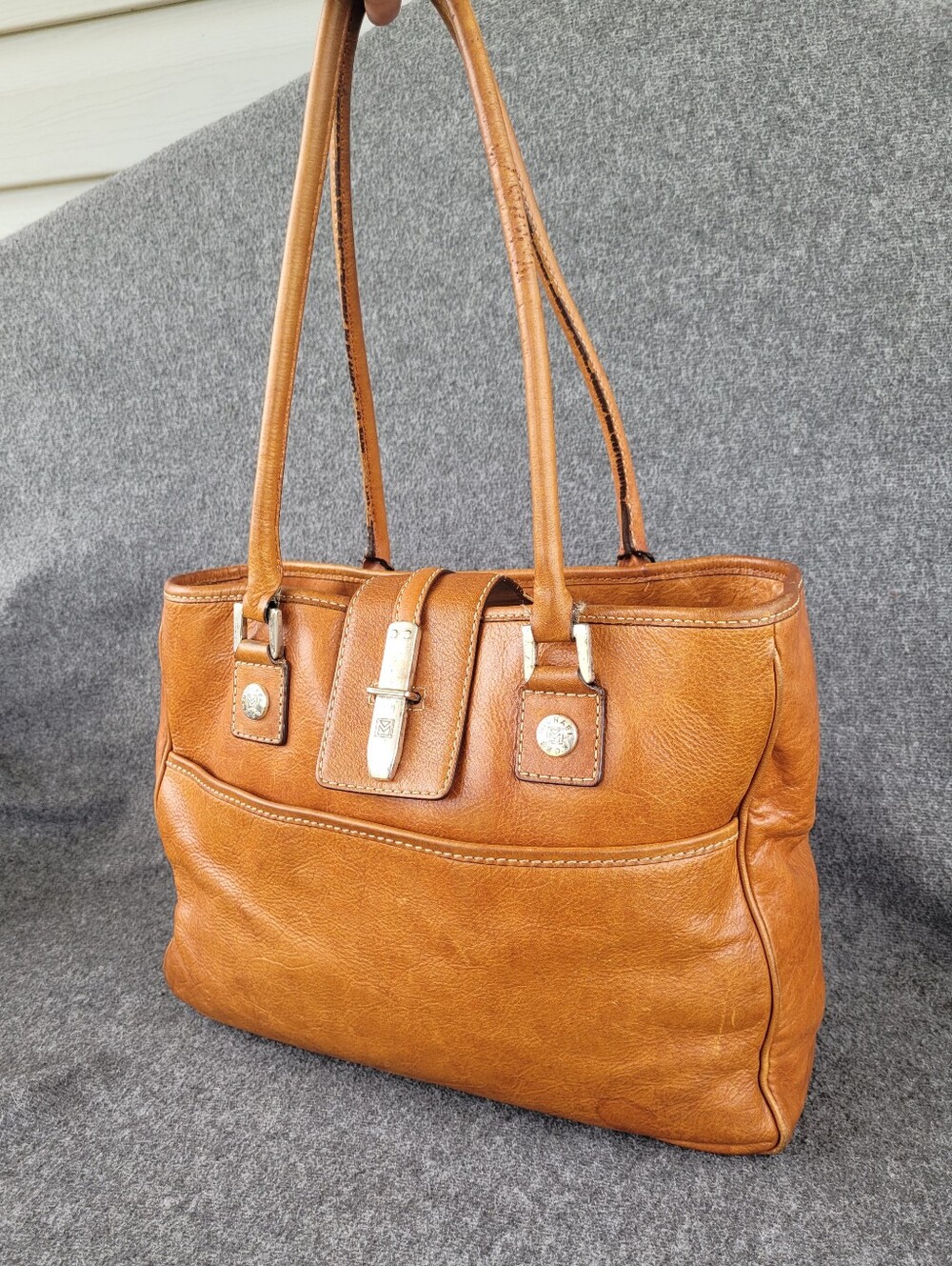 *Rare* Vintage Michael Kors Butter Leather Shoulder Handbag In Cognac Brown